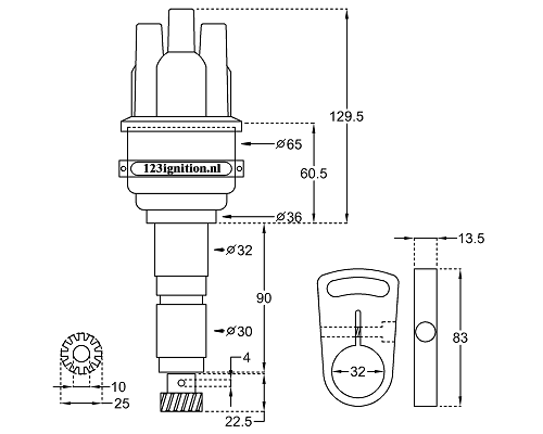 123 Bluetooth Programmable Distributor for Porsche 911, 930 and 3.3 SC (up to 1989) for 3-Pin Boxes - Image 2