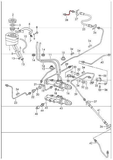 Porsche 911/912 DirectFit Caliper Fluid Inlet Lines #28 (65-73) - Pair