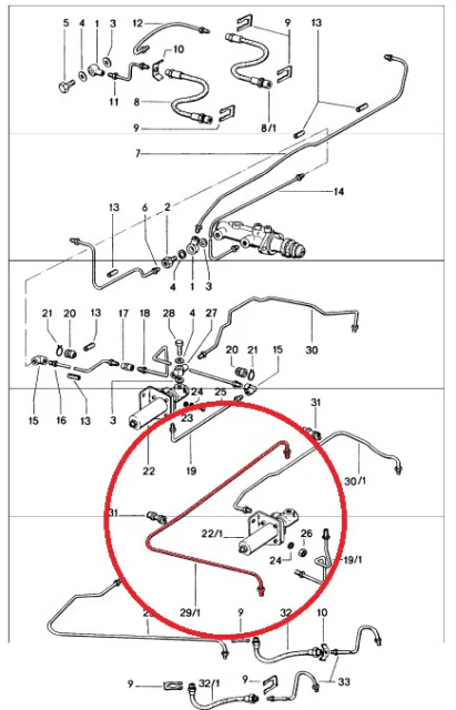 Porsche 914 DirectFit Pressure Regulator to Left Rear Soft Line #29/1 (Late 74-76)
