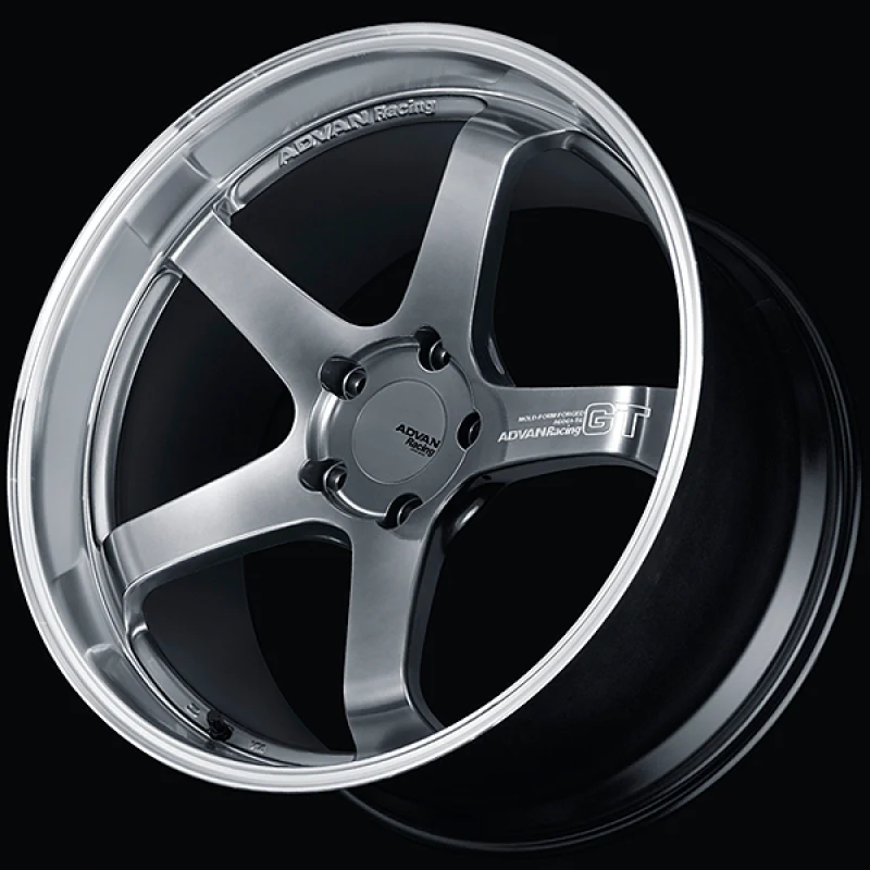 ADVAN Racing GT 21x10.5 +19 5x112 66.5mm bore Wheel for Porsche - Machining and Hyper Platinum Black