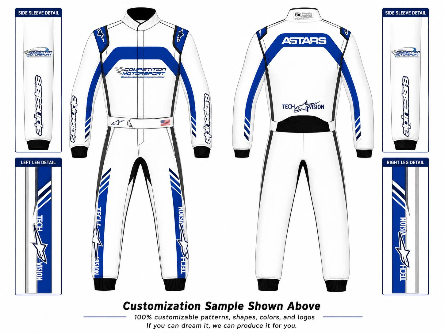 Competition Motorsport Alpinestars Techvision V3 Custom Driver FIA Racing Suit - Image 6