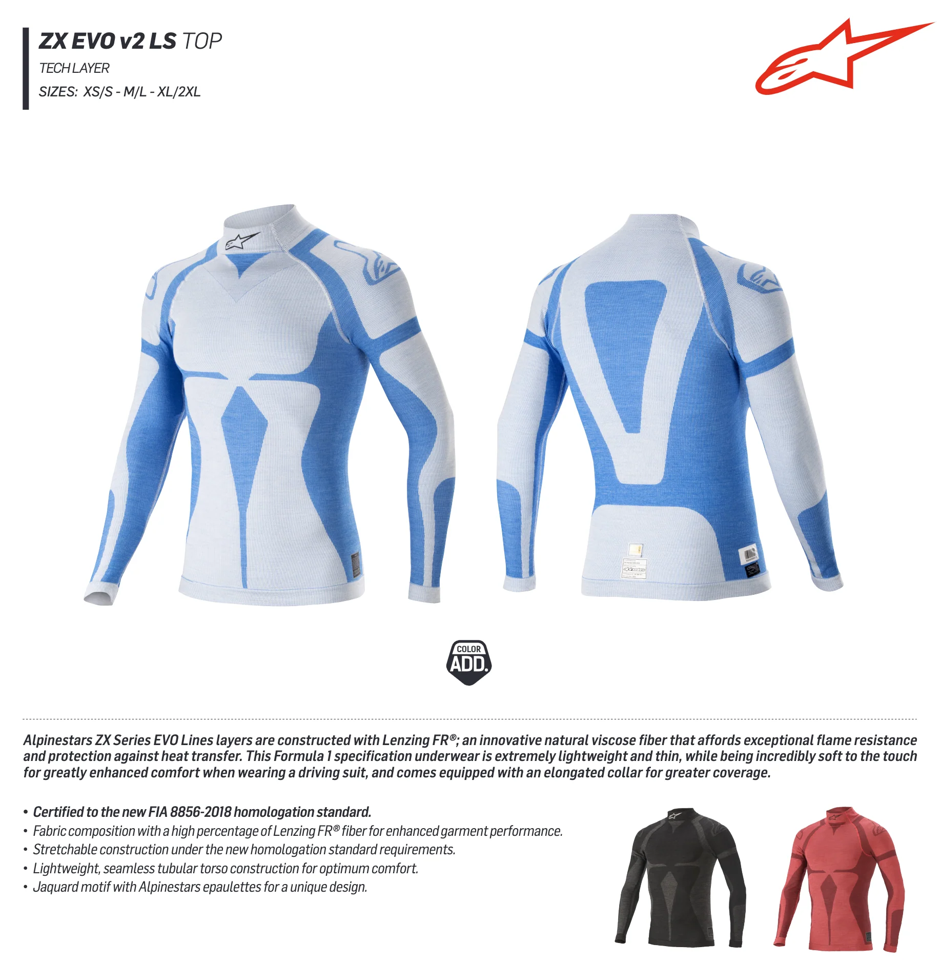 Alpinestars ZX EVO v2 Fireproof Shirt - Driver Base Layer - Image 12