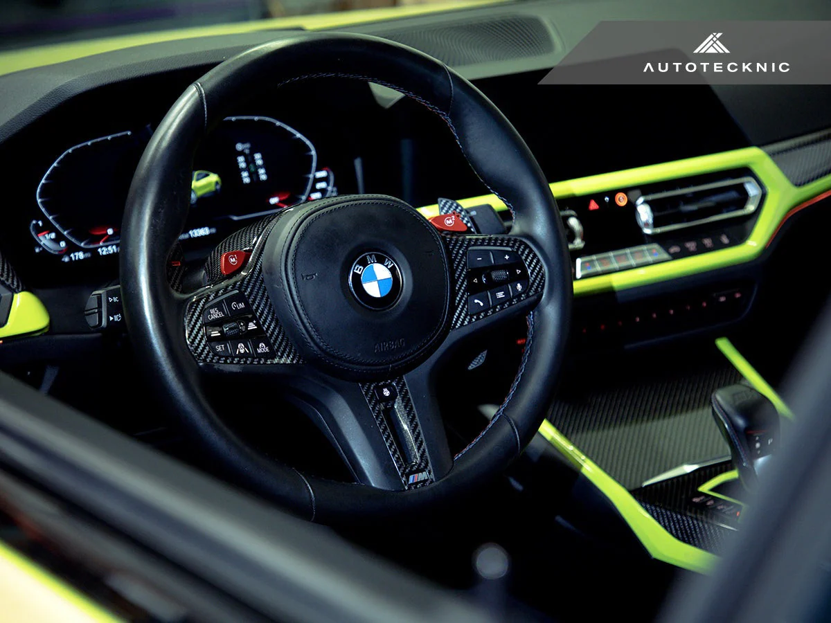 AutoTecknic Replacement Carbon Steering Wheel Top Cover - G80 M3 | G82/ G83 M4 - Image 3