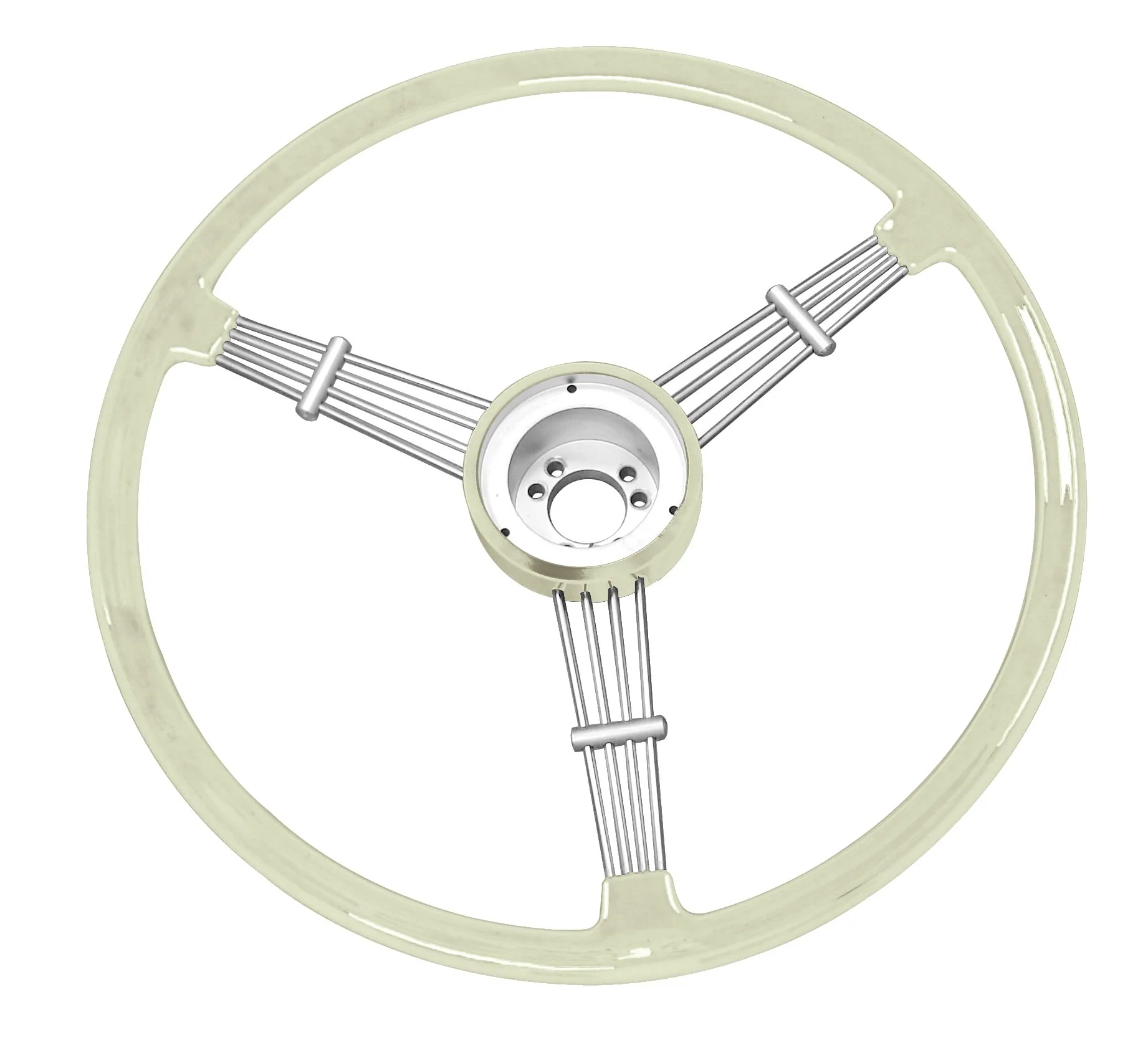 Banjo Style Vintage Steering Wheel Kit, Silver / Grey
