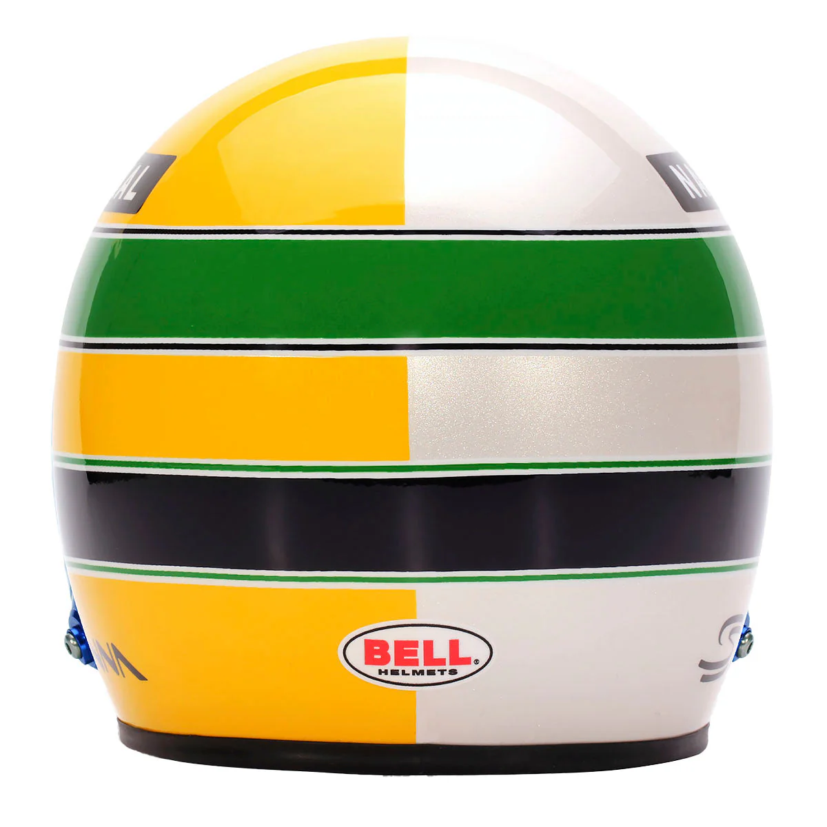 Bell Ayrton Senna 30 Year Legacy 1:2 Scale F1 Mini Helmet, Yellow and Pearl Liveries - Image 5