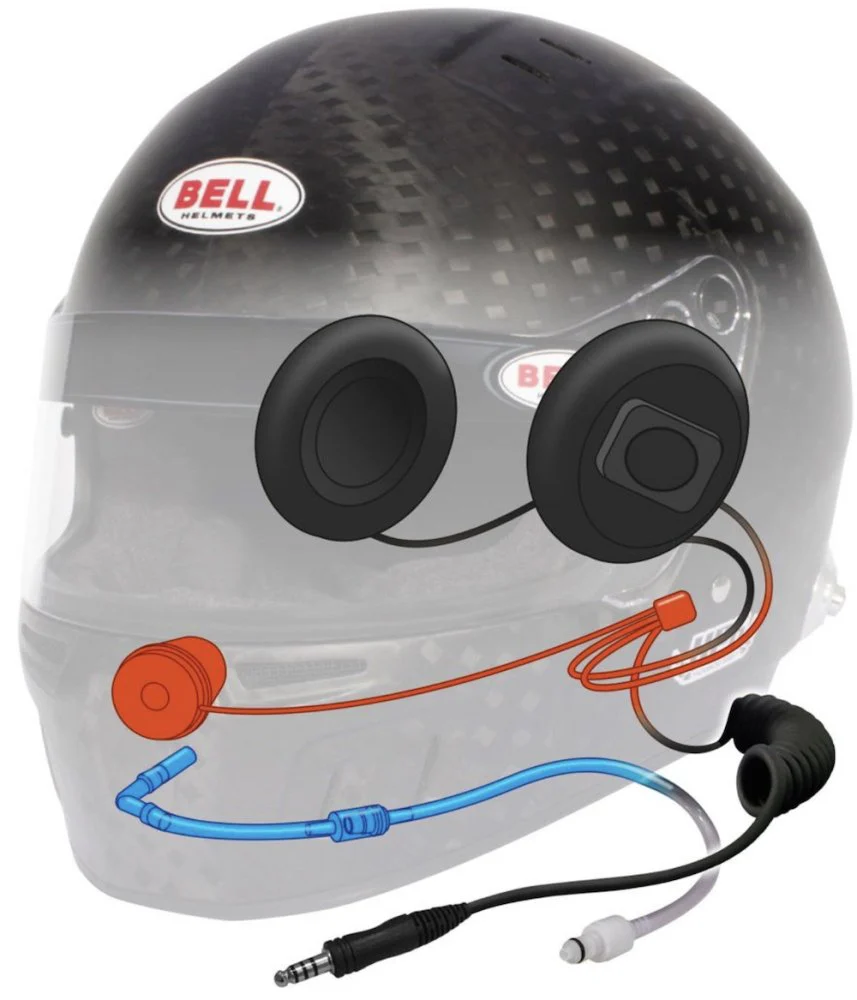 Competition Motorsport Bell HP6 8860-2018 RD-4C/EC Carbon Fiber Helmet With Built-in Earcup Speakers /hydration - Image 4