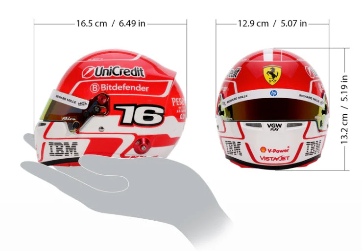 Bell HP77 Charles Leclerc 1:2 Scale F1 Mini Helmet for Ferrari 2025 F1 Season - Image 7
