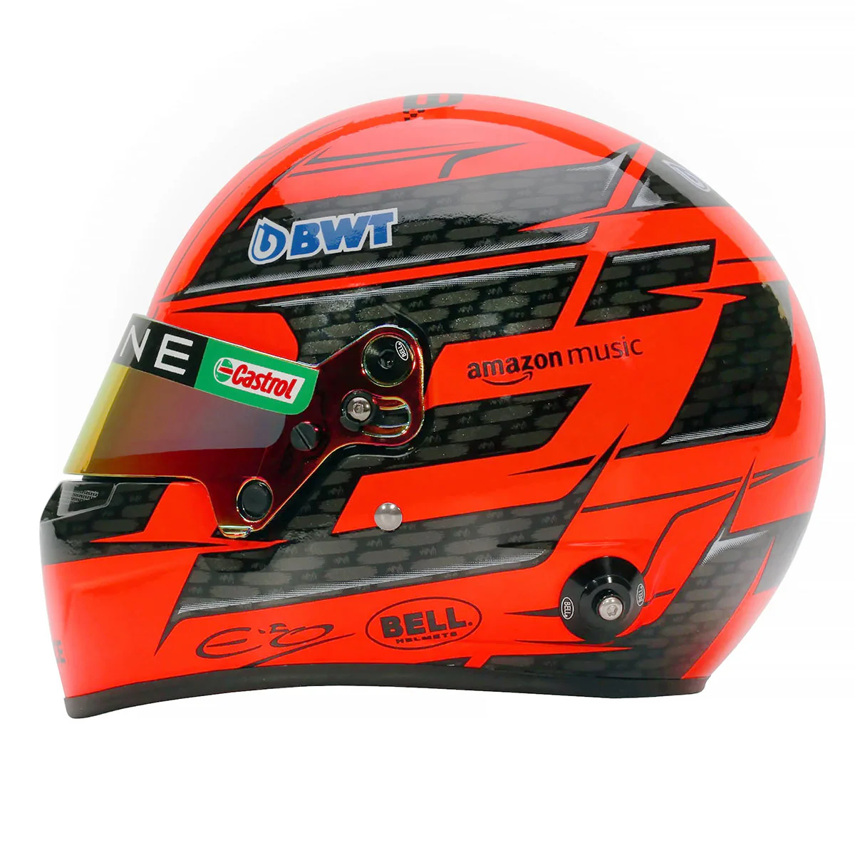 Bell HP77 Esteban Ocon 1:2 Scale F1 Mini Helmet, Alpine 2024 F1 Season - Image 5