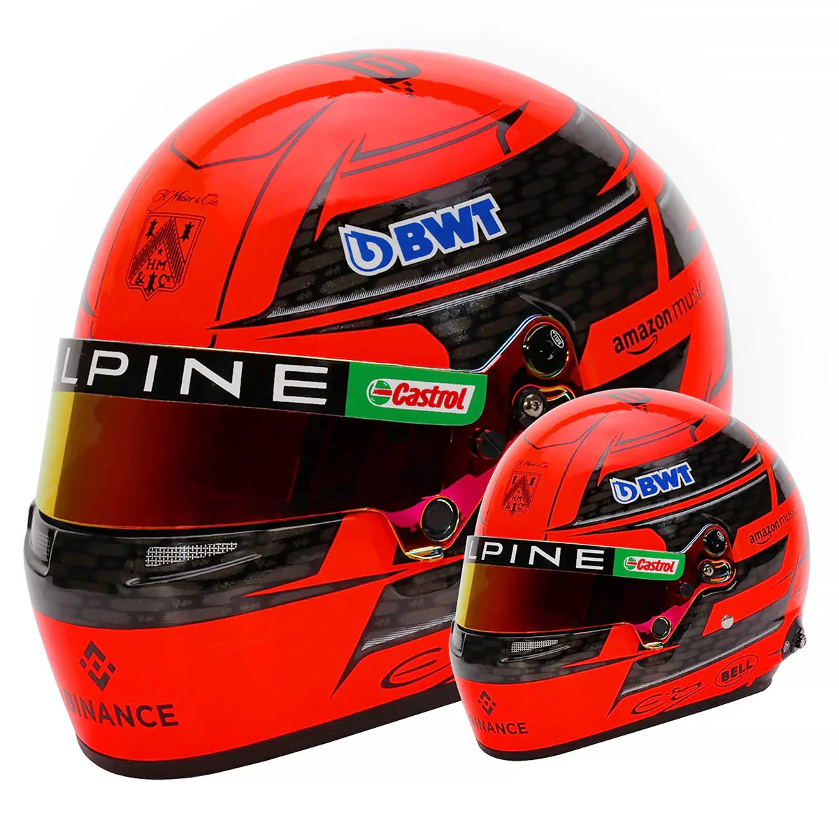 Bell HP77 Esteban Ocon 1:2 Scale F1 Mini Helmet, Alpine 2024 F1 Season - Image 6