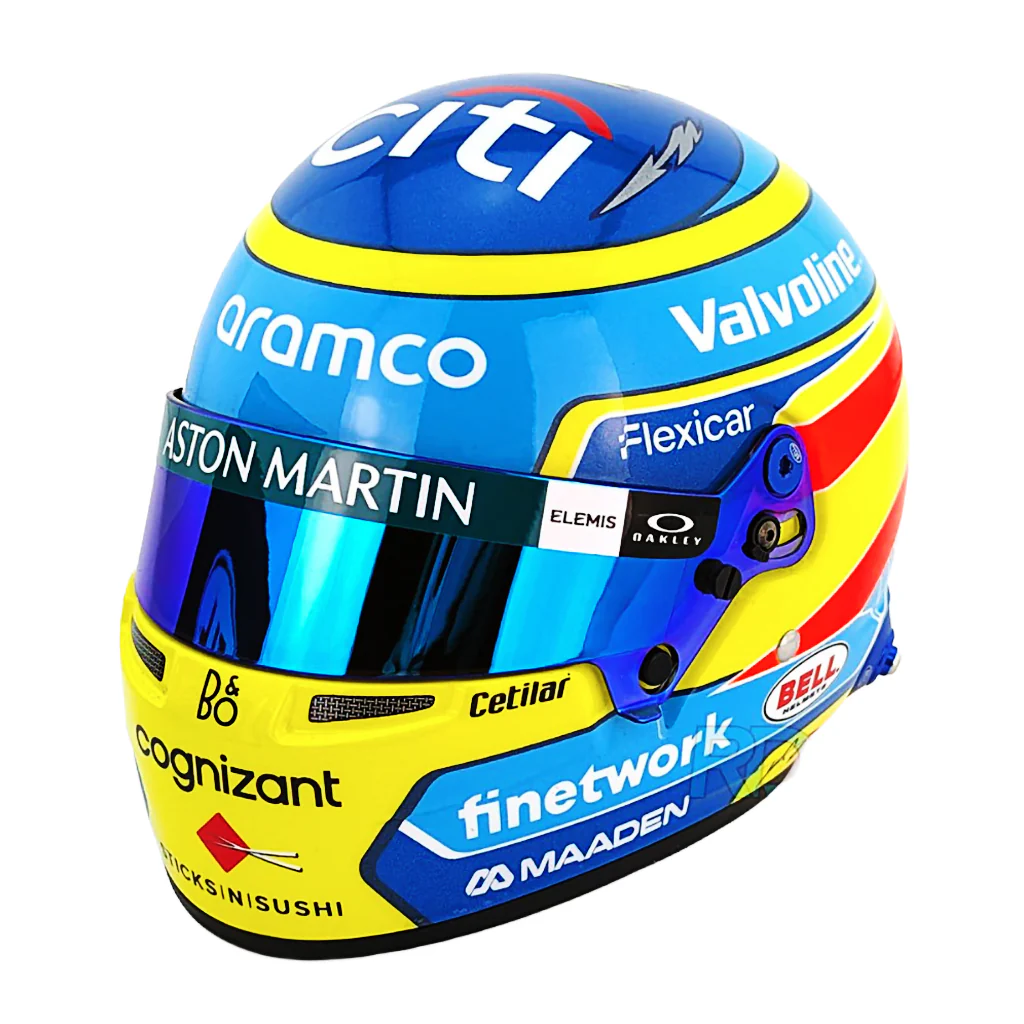 Bell HP77 Fernando Alonso 1:2 Scale F1 Mini Helmet for Aston Martin 2025 F1 Season