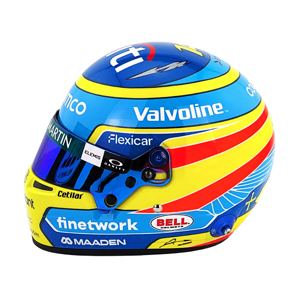 Bell HP77 Fernando Alonso 1:2 Scale F1 Mini Helmet for Aston Martin 2025 F1 Season - Image 4
