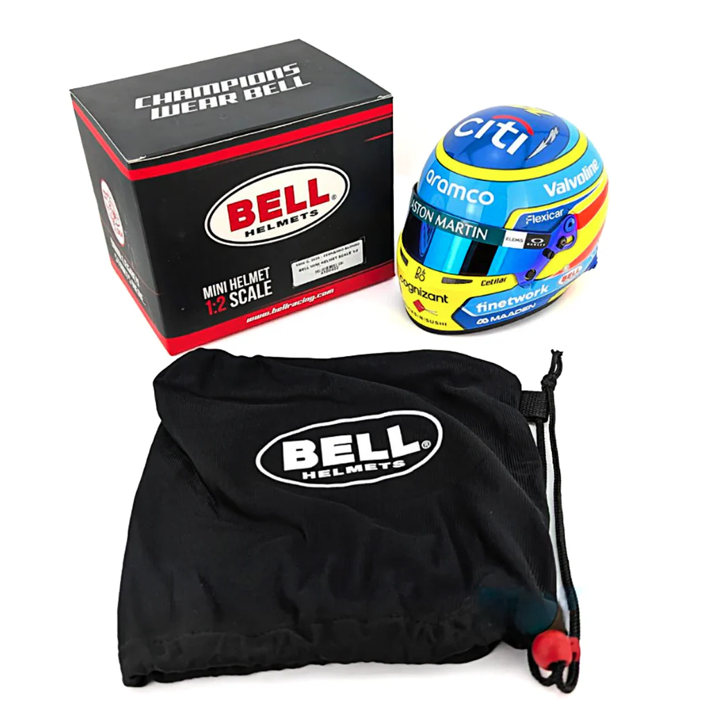 Bell HP77 Fernando Alonso 1:2 Scale F1 Mini Helmet for Aston Martin 2025 F1 Season - Image 7