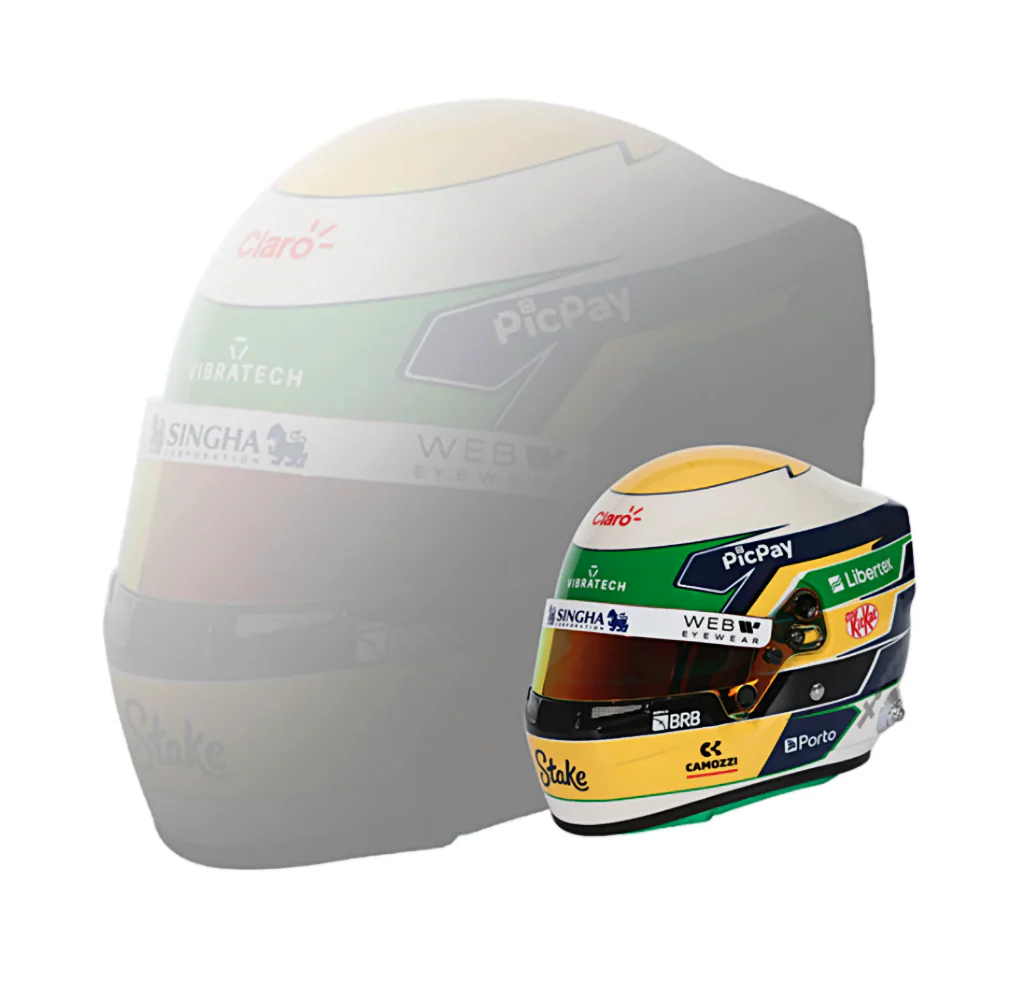 Bell HP77 Gabriel Bortoleto 1:2 Scale F1 Mini Helmet for Kick Sauber 2025 F1 Season - Image 7