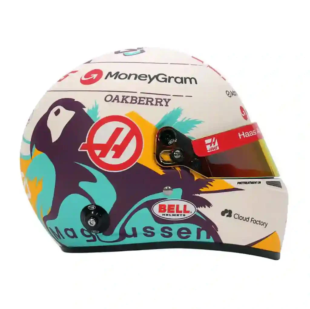 Bell HP77 Kevin Magnussen 1:2 Scale F1 Mini Helmet, Haas 2024 F1 Season - Image 5