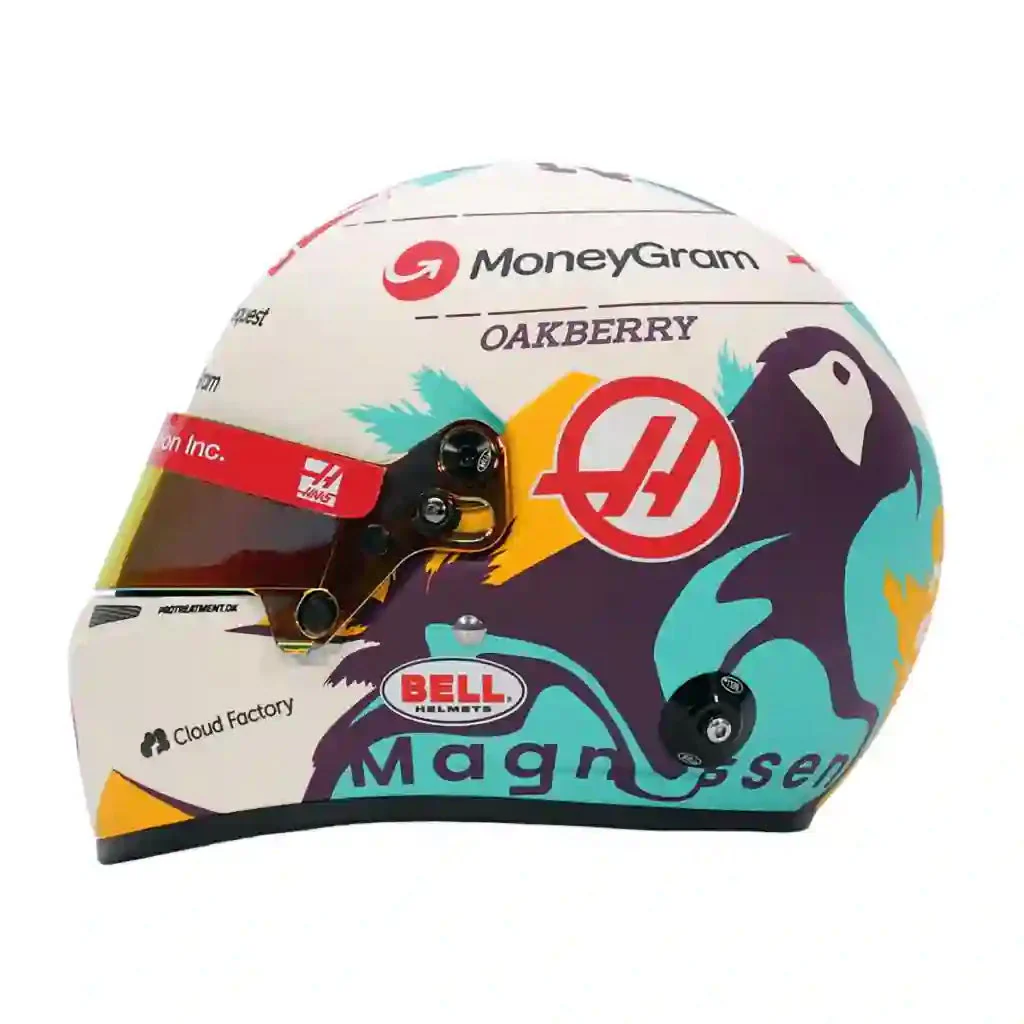 Bell HP77 Kevin Magnussen 1:2 Scale F1 Mini Helmet, Haas 2024 F1 Season - Image 6