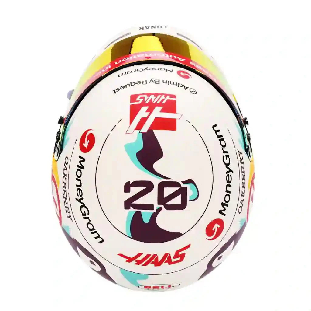 Bell HP77 Kevin Magnussen 1:2 Scale F1 Mini Helmet, Haas 2024 F1 Season - Image 7