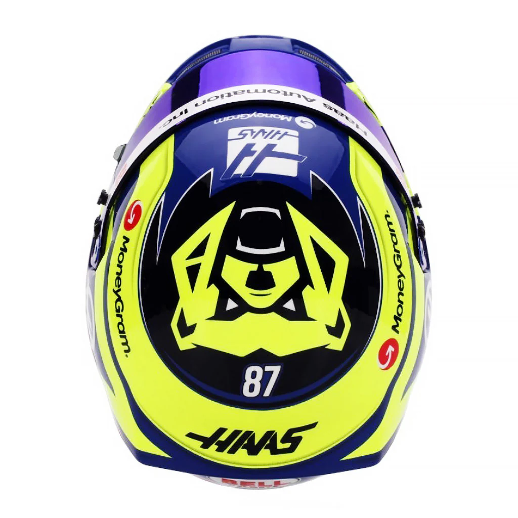 Bell HP77 Oliver Bearman 1:2 Scale F1 Mini Helmet for Haas 2025 F1 Season - Image 4