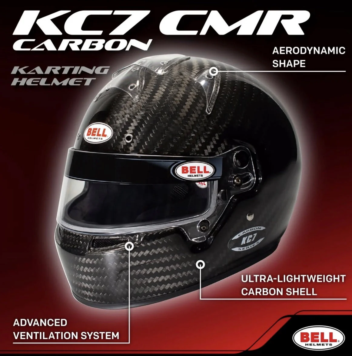 Bell KC7 CMR Carbon Fiber Karting Helmet - Snell-FIA CMR-2016 - Image 8