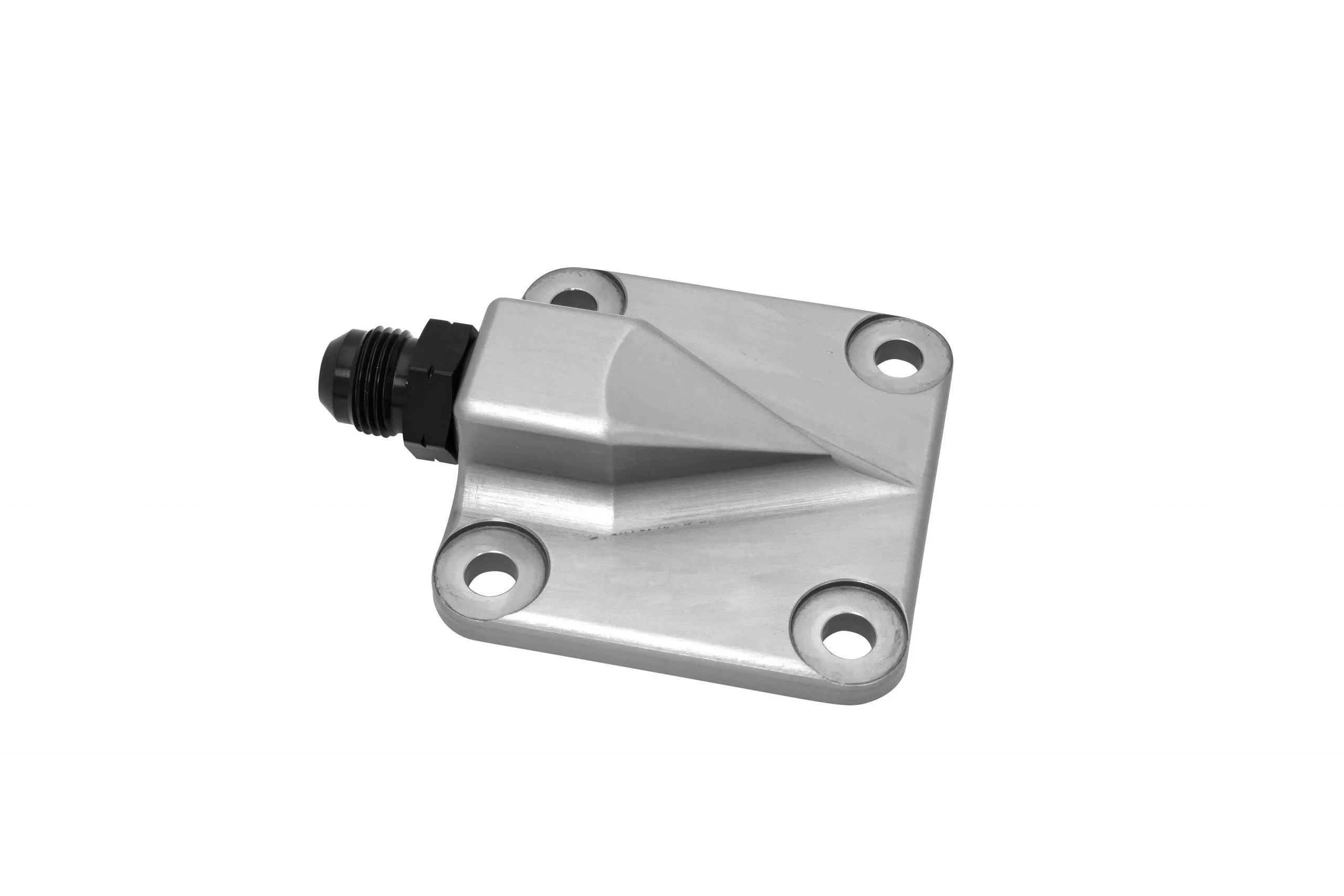 Billet Full-Flow Pump Cover with #8 O-ring Fitting - Silver