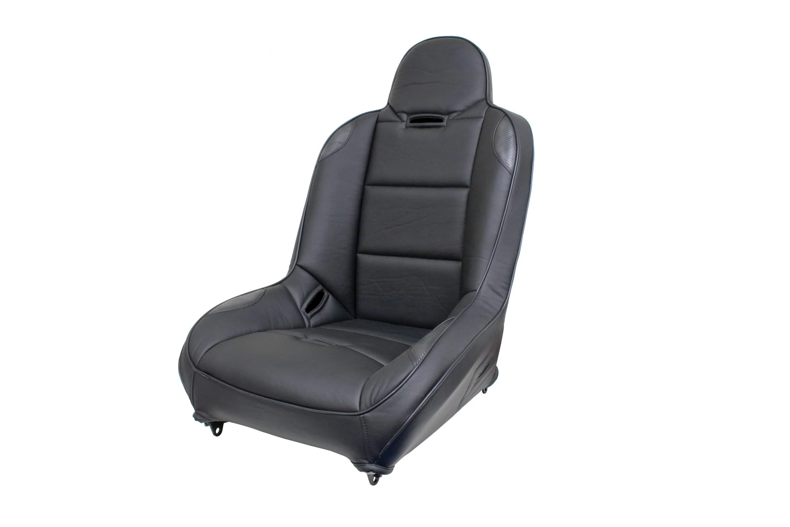 Black Leather Look Vinyl with Carbon Fiber Look Accents