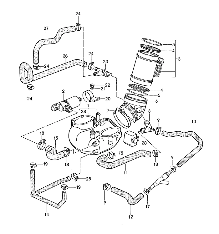 Breather Hose, Plenum Housing to MAF, for Porsche 928 (1980-83) - Image 2