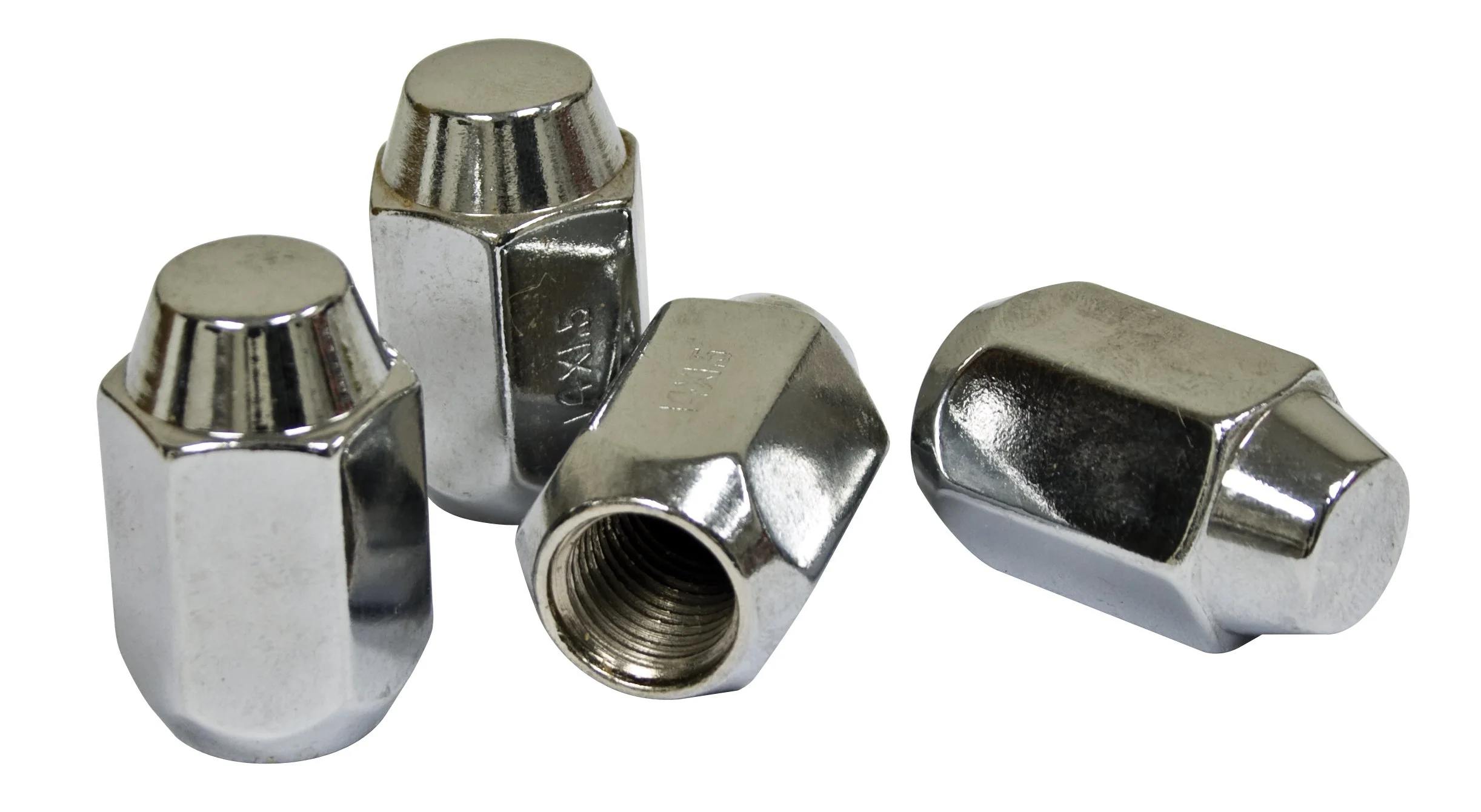 Chrome Lug Nuts, M14-1.5, Acorn 60 Degree Style (Set of 4)