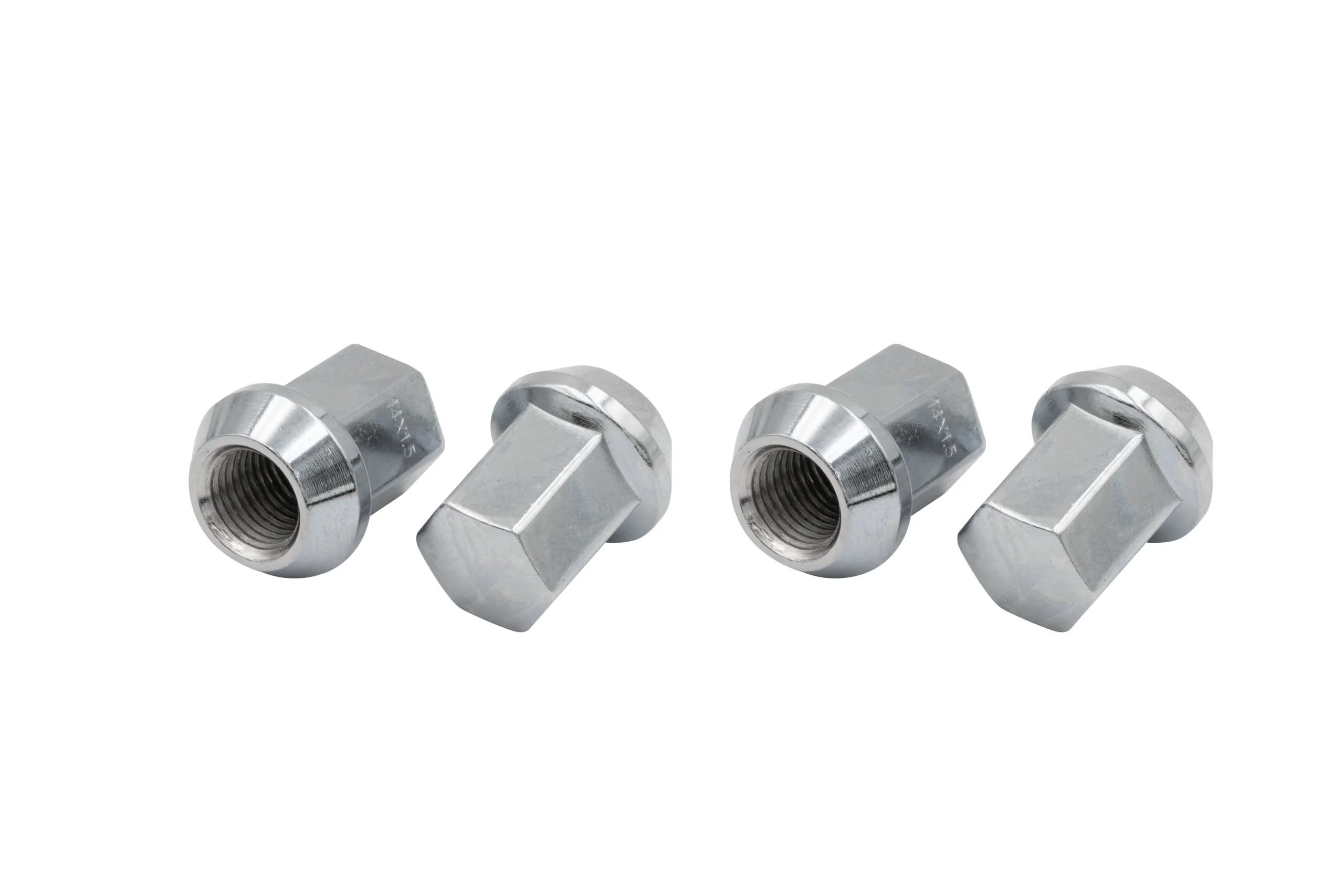 Chrome Steel 60 Degree Lug Nuts 14mm, Set of 4