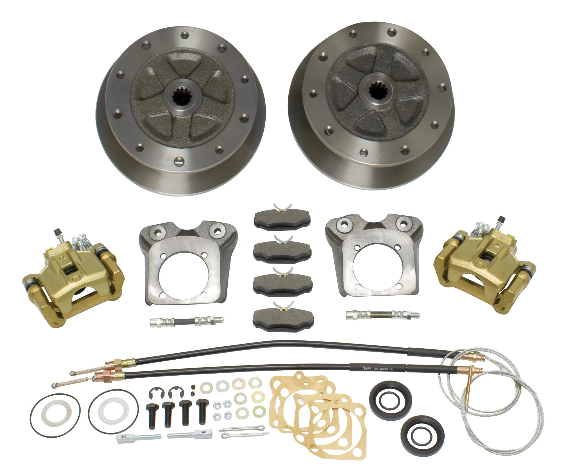 Deluxe Wide Rear Disc Brake Kit with E-Brake, 5 x 205, Swing Axle 1958-67