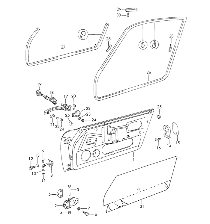 Door Handle Gasket, Front Half, for Porsche 911, 912, and 930 (1970-94) - Image 2