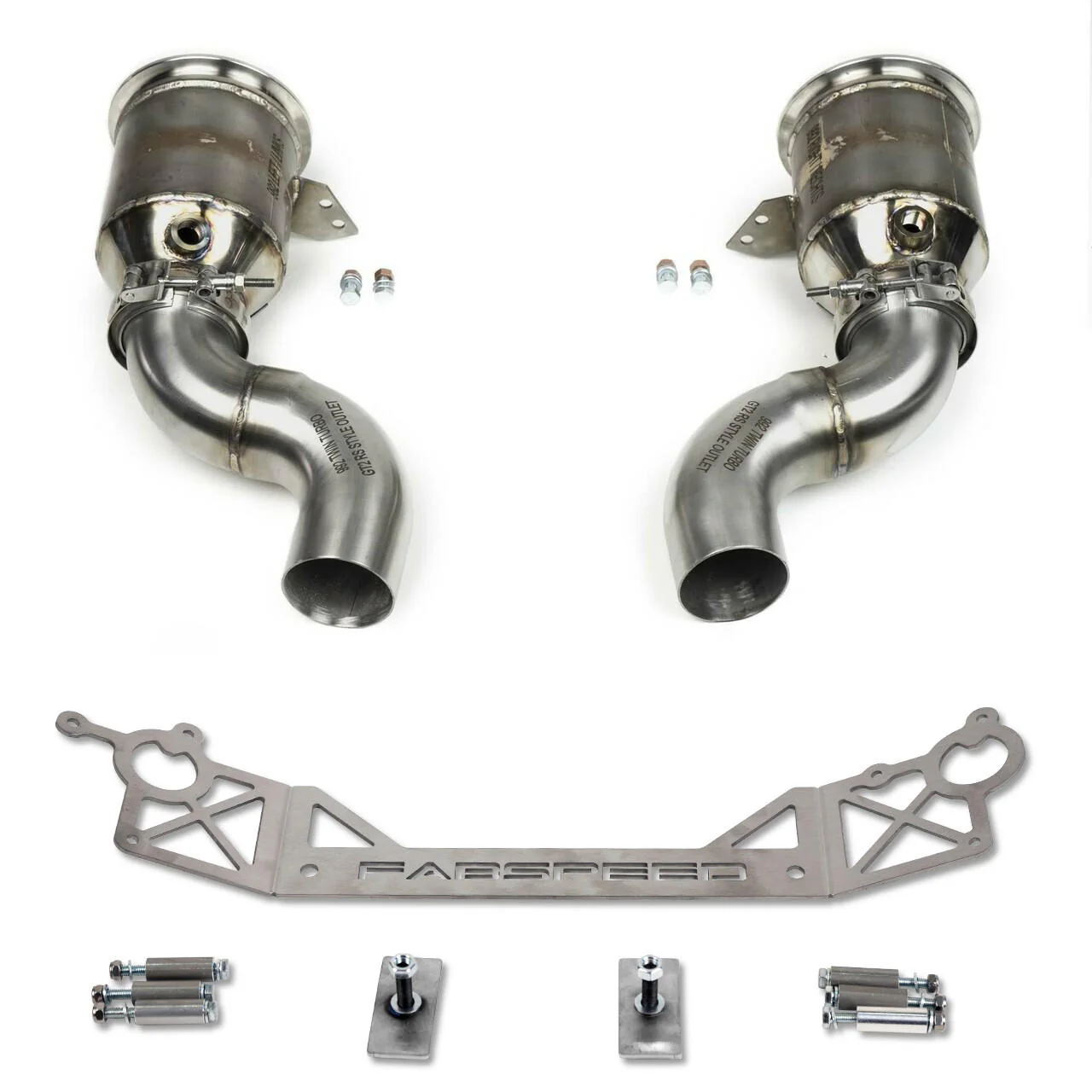 Fabspeed Porsche 992 Twin Turbo / Twin Turbo S Sport Catalytic Converters with GT2RS Style Outlets (2021+)