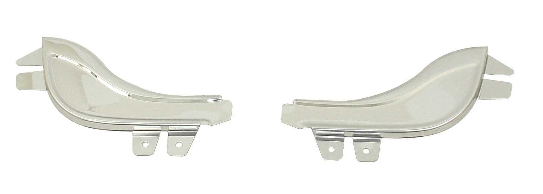 Fender Guards, Front, Stainless Steel, Type 1, Pair, with Plastic Trim