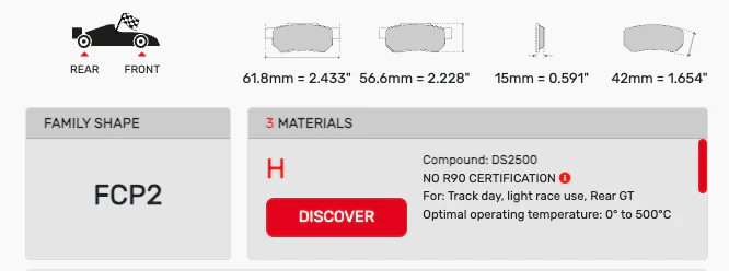 Ferodo Front/Rear Brake Pad Set FCP0002 for Porsche 356/904/911/912/914-4/914-6 - Image 7