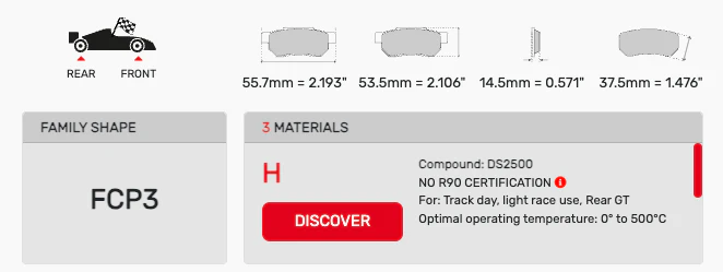 Ferodo Front/Rear Brake Pad Set FCP0003 for Porsche 356/904/911/912/914-4 - Image 2