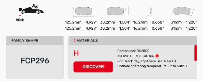 Ferodo Front/Rear Brake Pad Set FCP0296 for BMW E30/E28 - Image 2