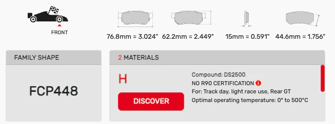 Ferodo Front Brake Pad Set FCP0448 for Porsche/Audi/BMW Motorsport Applications - Image 2