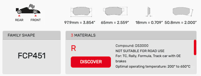 Ferodo Rear Brake Pad Set FCP0451 for Porsche 964/993 (1989–1998) - Image 2