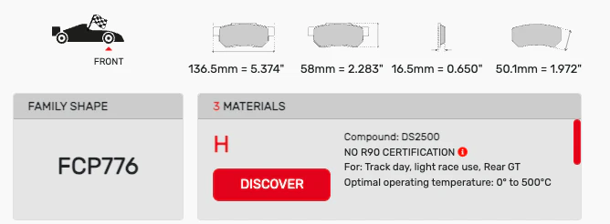 Ferodo Front Brake Pad Set FCP0776 for Porsche/Audi/BMW Motorsport Applications - Image 2