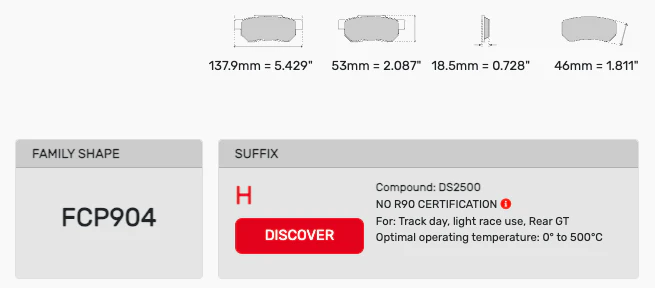 Ferodo Brake Pad Set FCP0904 for Porsche/Audi/BMW Motorsport Applications - Image 2