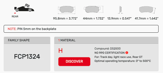 Ferodo Brake Pad Set FCP1324 for Porsche/Audi/BMW Motorsport Applications - Image 2