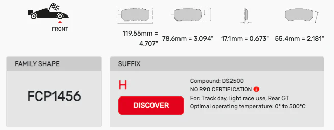 Ferodo Brake Pad Set FCP1456 for Porsche/Audi/BMW Motorsport Applications - Image 2