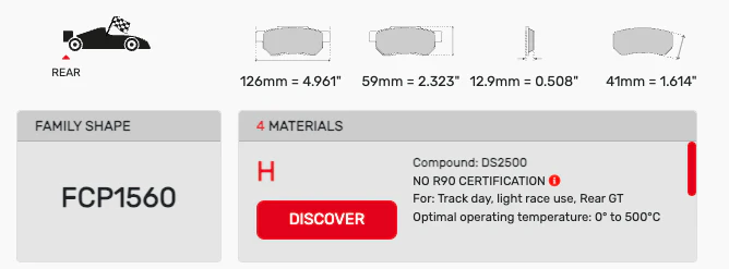 Ferodo Brake Pad Set FCP1560 for Porsche/Audi/BMW Motorsport Applications - Image 2