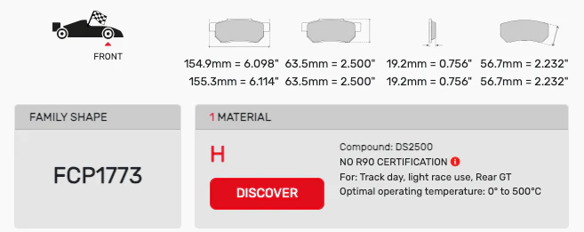 Ferodo Brake Pad Set FCP1773 for Porsche/Audi/BMW Motorsport Applications - Image 2