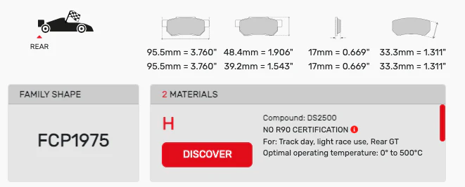 Ferodo Brake Pad Set FCP1975 for Porsche/Audi/BMW Motorsport Applications - Image 2