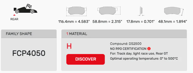 Ferodo Brake Pad Set FCP4050 for Porsche/Audi/BMW Motorsport Applications - Image 2