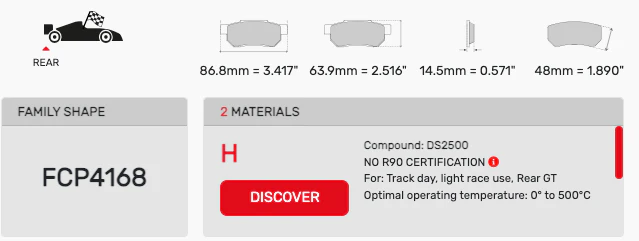 Ferodo Brake Pad Set FCP4168 for Porsche/Audi/BMW Motorsport Applications - Image 2