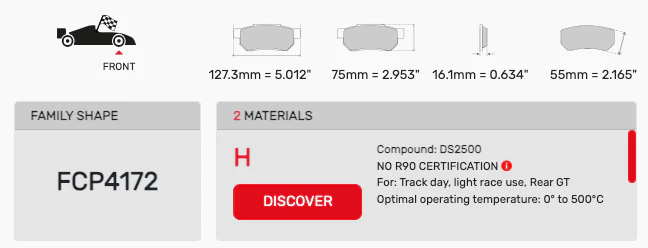 Ferodo Brake Pad Set FCP4172 for Porsche/Audi/BMW Motorsport Applications - Image 2
