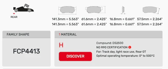Ferodo Brake Pad Set FCP4413 for Porsche/Audi/BMW Motorsport Applications - Image 2