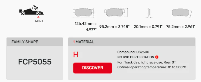 Ferodo Brake Pad Set FCP5055 for Porsche/Audi/BMW Motorsport Applications - Image 2