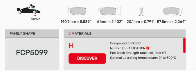 Ferodo Front Brake Pad Set FCP5099 for Hyundai Veloster N/Elantra N/Kona N (2019–2024) - Image 2