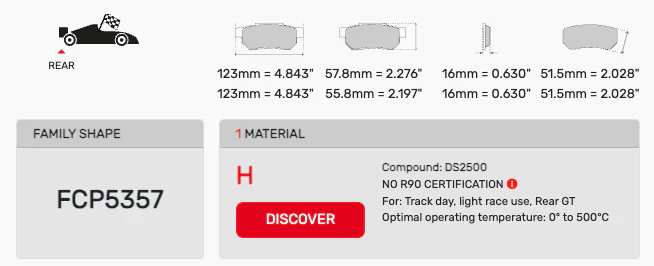 Ferodo Brake Pad Set FCP5357 for Porsche/Audi/BMW Motorsport Applications - Image 2